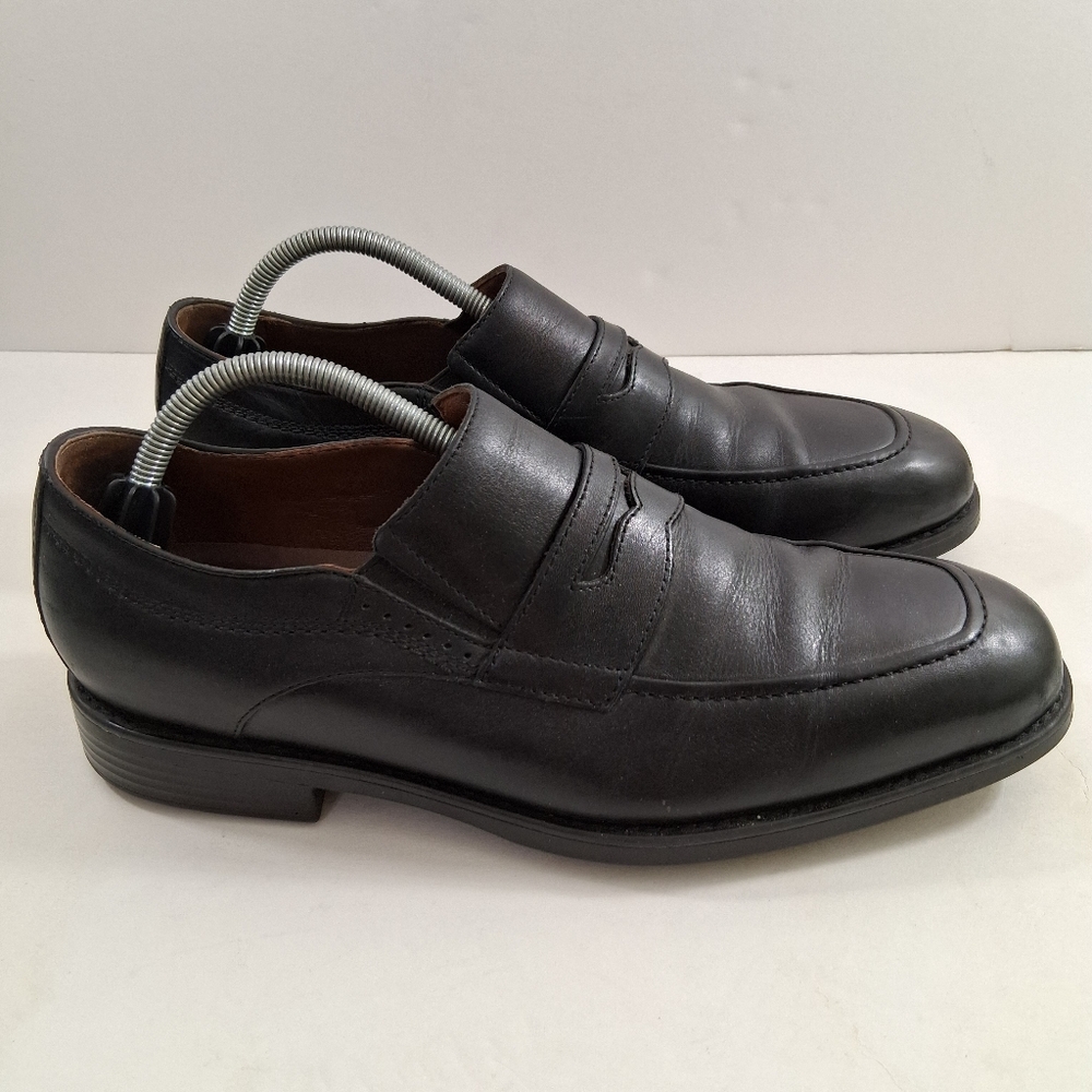 Johnston & Murphy Maddox XC4 Men 10 Black Leather Penny Loafers 15-2441